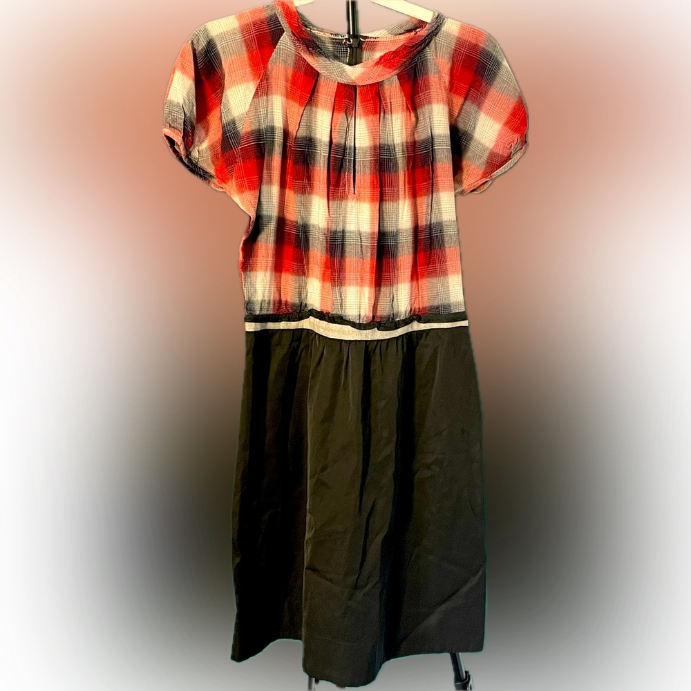 SzS Plaid and silk dress